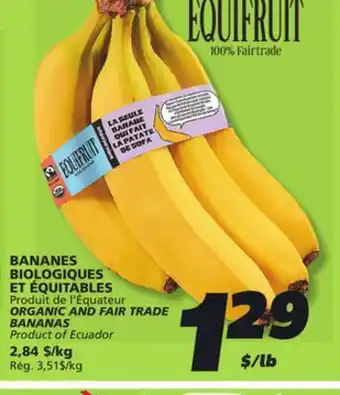 IGA ORGANIC AND FAIR TRADE BANANAS offer