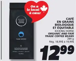 IGA KICKING HORSE ORGANIC AND FAIR TRADE COFFEE BEANS offer