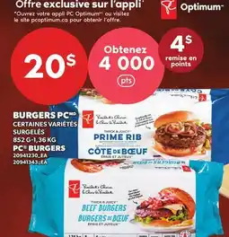 Provigo BURGERS PC, 852 G-1,36 KG | PC BURGERS offer