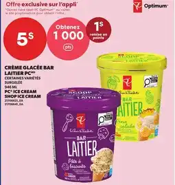 Provigo CRÈME GLACÉE BAR LAITIER PC, 946 ML | PC ICE CREAM SHOP ICE CREAM offer