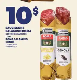 Provigo SAUCISSONS SALAMINO ROMA, 175 G / ROMA SALAMINO CHUBS offer