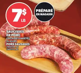 Provigo SAUCISSES DE PORC | PORK SAUSAGES offer
