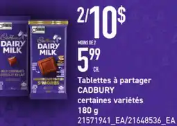 Provigo TABLETTES À PARTAGER CADBURY offer