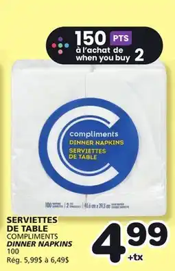 Marches Tradition COMPLIMENTS DINNER NAPKINS offer