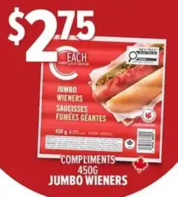 Victory Meat Market Compliments jumbo wieners offer