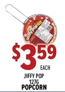 Victory Meat Market Jiffy pop popcorn offer