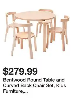Wayfair Bentwood Round Table and Curved Back Chair Set, Kids Furniture, 5-Piece offer