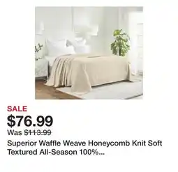 Wayfair Superior Waffle Weave Honeycomb Knit Soft Textured All-Season 100% Cotton Blanket offer
