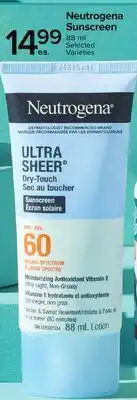 Metro NEUTROGENA SUNSCREEN offer