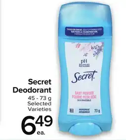 Metro SECRET DEODORANT offer