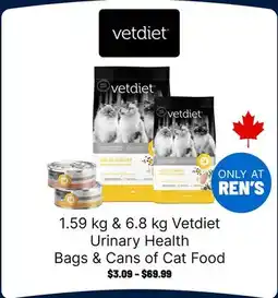 Ren’s Pets Depot Vetdiet Urinary Health Bags & Cans of Cat Food offer