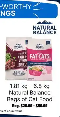Ren’s Pets Depot 1.81 kg - 6.8 kg Natural Balance Bags of Cat Food offer