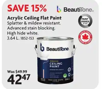 Home Hardware Acrylic Ceiling Flat Paint offer