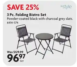 Home Hardware 3 Pc. Folding Bistro Set offer