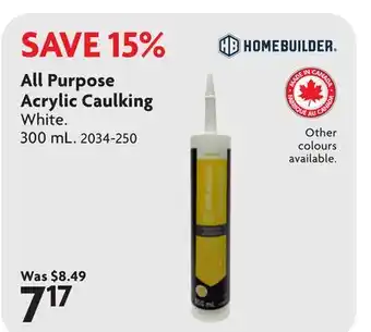 Home Hardware All Purpose Acrylic Caulking offer