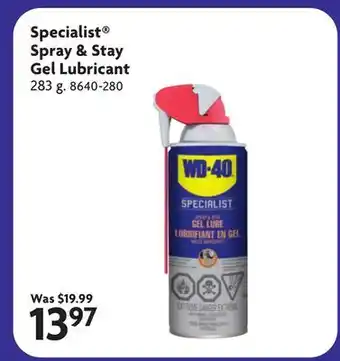 Home Hardware Specialist Spray & Stay Gel Lubricant offer