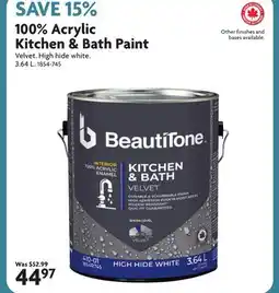 Home Hardware 100% Acrylic Kitchen & Bath Paint offer
