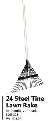 Home Hardware 24 Steel Tine Lawn Rake offer