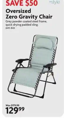 Home Hardware Oversized Zero Gravity Chair offer