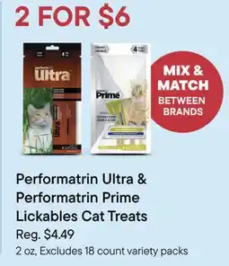 Petvalu Performatrin Ultra & Performatrin Prime Lickables Cat Treats offer
