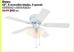 RONA 42, 5 reversible blades, 3 speeds offer