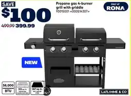 RONA LAFLAMME & CO Propane gas 4-burner grill with griddle offer