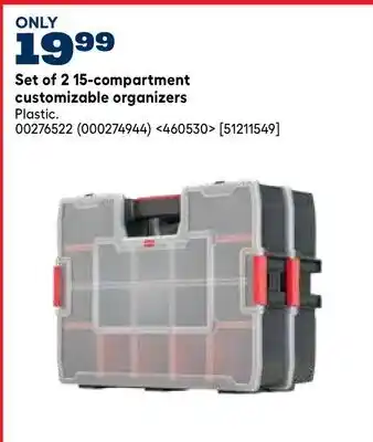 RONA Set of 2 15-compartment customizable organizers offer