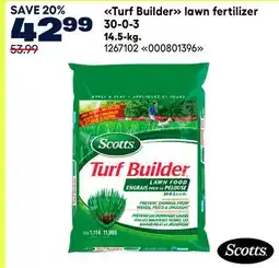 RONA Scotts Turf Builder lawn fertilizer 30-0-3 14.5-kg offer