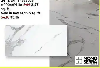 RONA Mono serra 24 x 24 Cava Carrara tiles offer