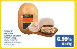 Wholesale Club ZIGGY'S SMOKED TURKEY BREAST offer