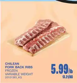 Wholesale Club CHILEAN PORK BACK RIBS offer