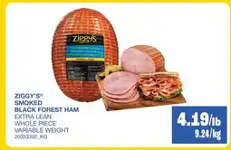 Wholesale Club ZIGGY'S SMOKED BLACK FOREST HAM offer