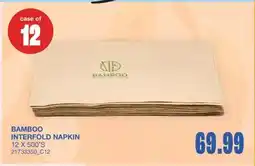 Wholesale Club BAMBOO INTERFOLD NAPKIN, 12 X 500'S offer