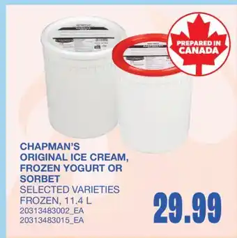 Wholesale Club ORIGINAL ICE CREAM, FROZEN YOGURT OR SORBET offer