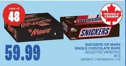 Wholesale Club SNICKERS OR MARS SINGLE CHOCOLATE BARS, 48'S offer