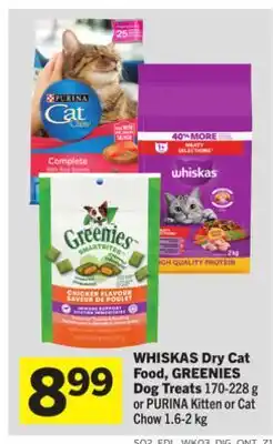 Foodland WHISKAS Dry Cat Food, GREENIES Dog Treats offer