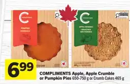 Foodland COMPLIMENTS Apple, Apple Crumble or Pumpkin Pies offer