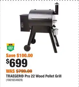 Home Depot TRAEGER Pro 22 Wood Pellet Grill offer