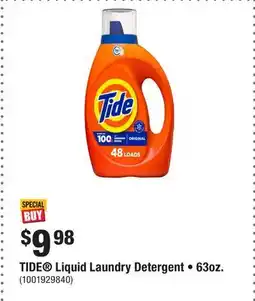 Home Depot TIDE Liquid Laundry Detergent • 63oz offer