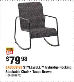 Home Depot EXCLUSIVE STYLEWELL Ivybridge Rocking Stackable Chair • Taupe Brown offer