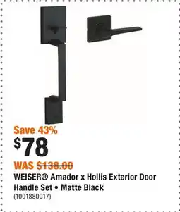 Home Depot WEISER Amador x Hollis Exterior Door Handle Set • Matte Black offer