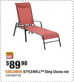 Home Depot EXCLUSIVE STYLEWELL Sling Chaise red offer