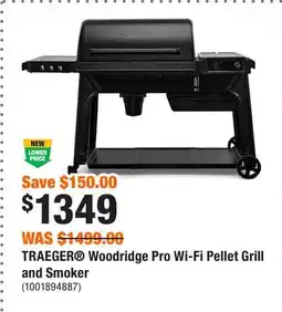 Home Depot TRAEGER Woodridge Pro Wi-Fi Pellet Grill and Smoker offer