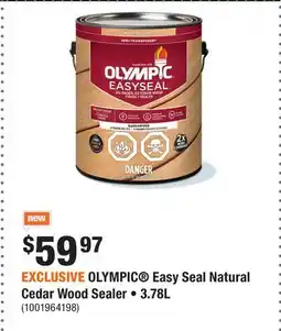 Home Depot EXCLUSIVE OLYMPIC Easy Seal Natural Cedar Wood Sealer • offer