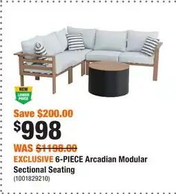 Home Depot EXCLUSIVE 6-PIECE Arcadian Modular Sectional Seating offer
