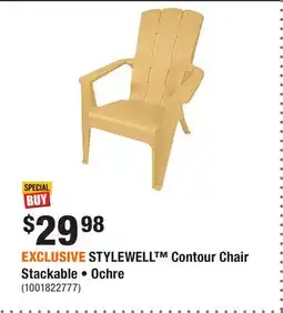 Home Depot EXCLUSIVE STYLEWELL Contour Chair Stackable • Ochre offer