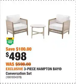 Home Depot EXCLUSIVE 3-PIECE HAMPTON BAY Conversation Set offer