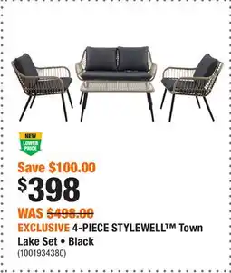 Home Depot EXCLUSIVE 4-PIECE STYLEWELL Town Lake Set • Black offer