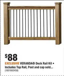 Home Depot EXCLUSIVE VERANDA Deck Rail Kit • Includes Top Rail, Post and cap sold separately offer
