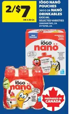 Real Canadian Superstore IÖGO NANÖ POUCHES, 360 G OR NANÖ DRINKABLES offer